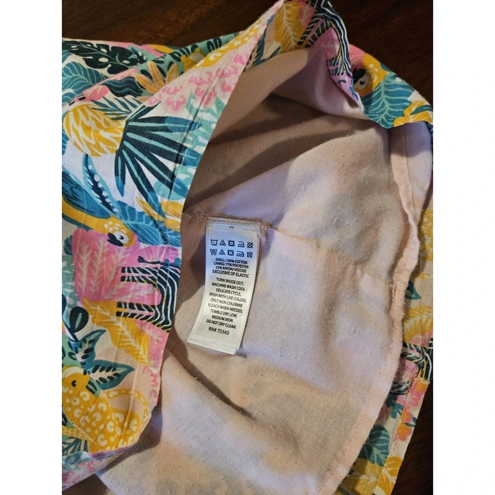 Tommy Bahama Floral Babydoll Sun Dress Tropical Print Girls Size 5 Zebra Tassels